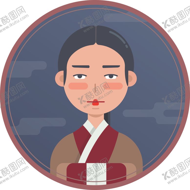 编号：33158007061602271311【酷图网】源文件下载-卡通人物西汉女头像EPS