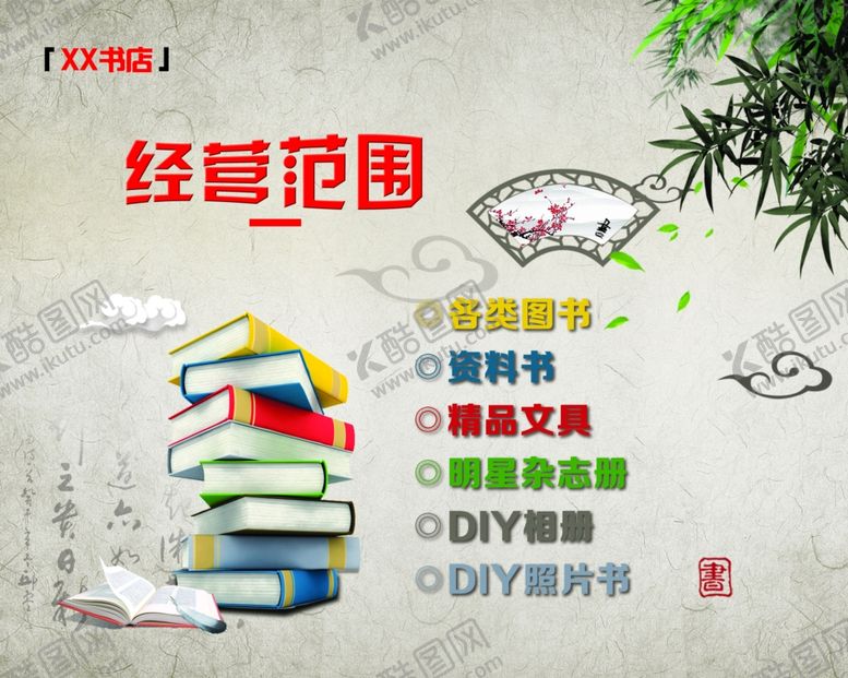 编号：28365010111054504912【酷图网】源文件下载-书店经营范围图书