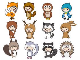 可爱动物造型卡通角色