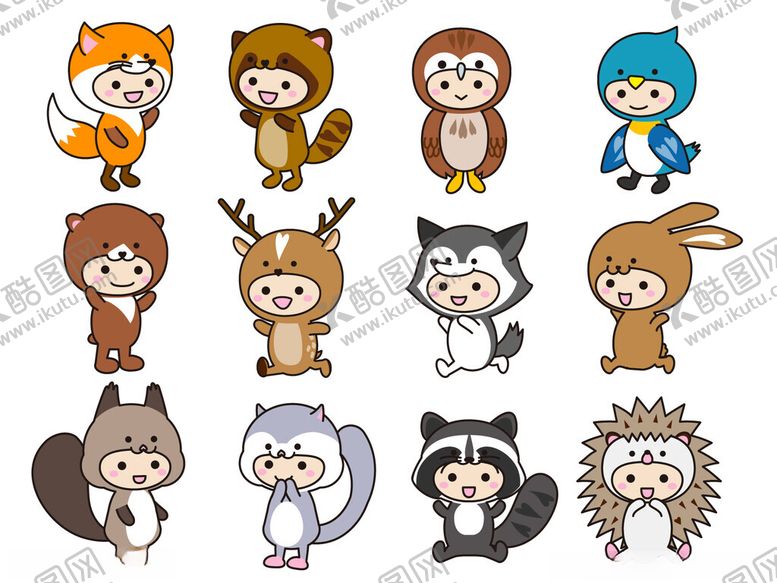 编号：76429110301114308094【酷图网】源文件下载-可爱动物造型卡通角色