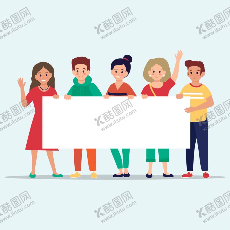 编号：73264910042259477018【酷图网】源文件下载-多人举牌子