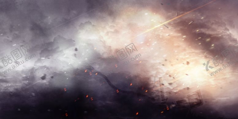 编号：81841606251113364866【酷图网】源文件下载-爆炸烟雾飞溅瓦块雾气背景素材