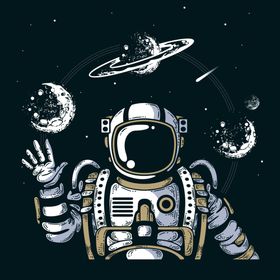 手绘创意宇航员插画