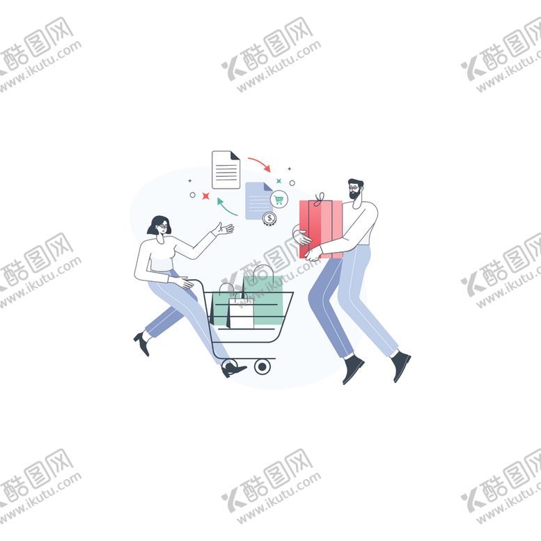 编号：95276709281004478057【酷图网】源文件下载-手绘电子购物