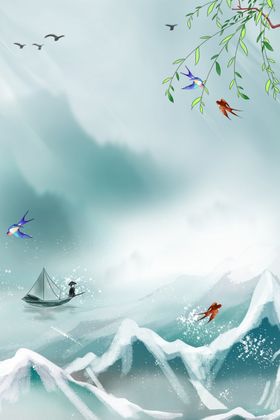 中国风背景展板水墨画展板