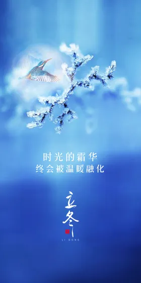 立冬节气海报飞机稿二十四插画至