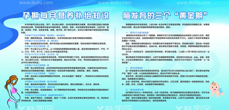 编号：85081110180303107893【酷图网】源文件下载-孕期知识脑发育黄金期展板