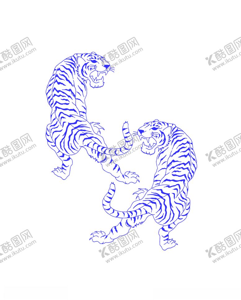 编号：23822605131152055845【酷图网】源文件下载-老虎线稿