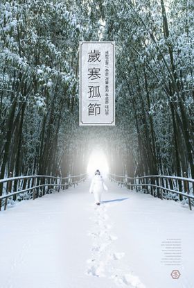 24二十四节气小雪海报背景下雪