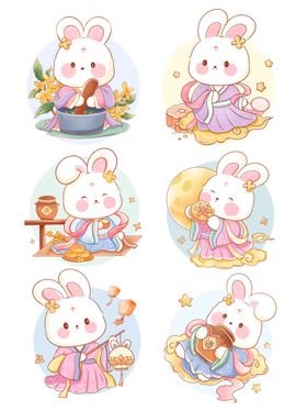 可爱兔子插画集合