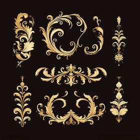 金色华丽复古装饰花纹图案
