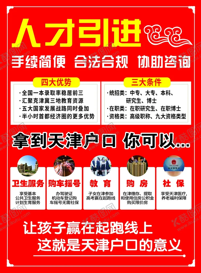 编号：38065906281513124391【酷图网】源文件下载-天津落户宣传单