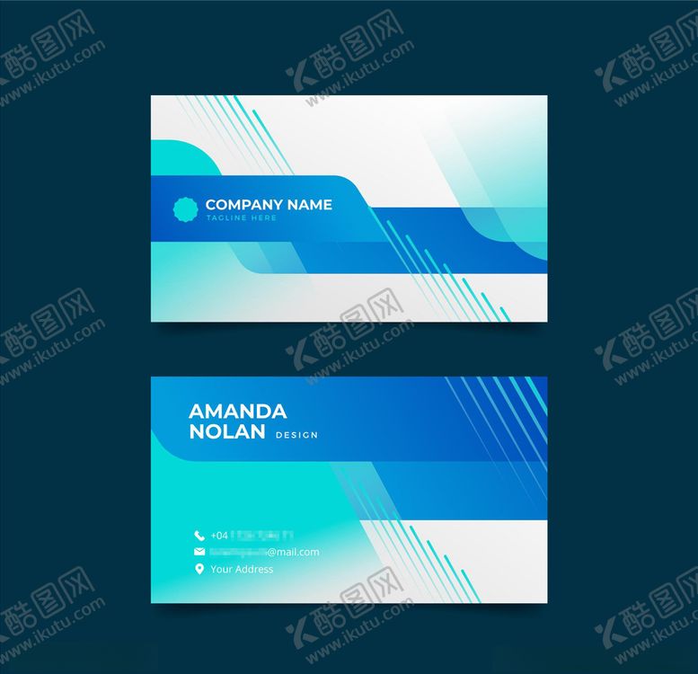 编号：16383111010459462770【酷图网】源文件下载-蓝色商务名片