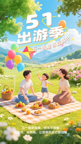 五一出游季51劳动节海报
