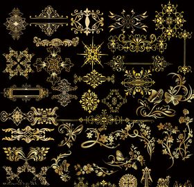 金色花边花纹
