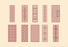 中式镂空雕花隔断