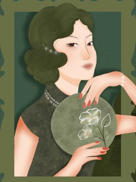 插画素材植物明信片风橘子