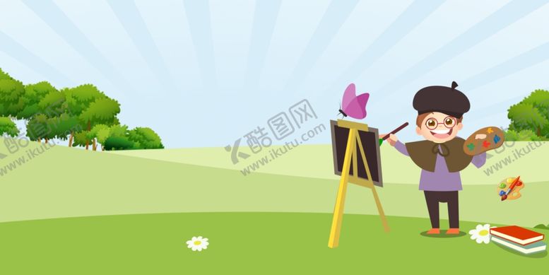 编号：16383810090446394010【酷图网】源文件下载-卡通展板背景