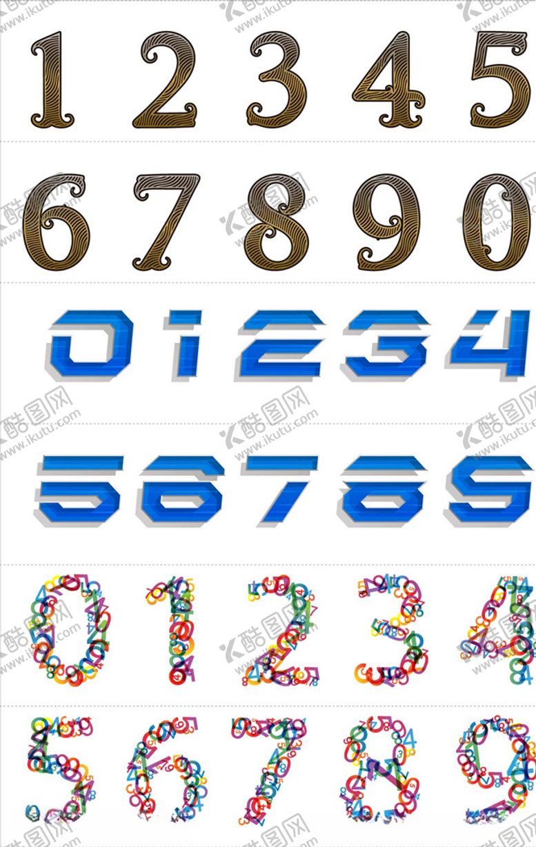 编号：12237506251219163390【酷图网】源文件下载-卡通数字