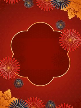 红色春节新年中式中国风装饰图案