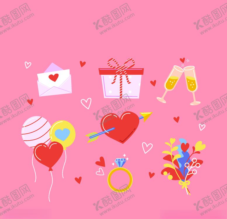 编号：84126609270027415191【酷图网】源文件下载-浪漫情人节元素