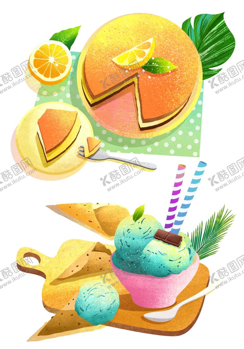 编号：12530209272307373095【酷图网】源文件下载-手绘美食海报图片