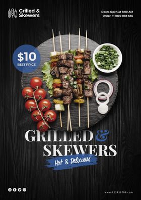 黑色创意美食文化海报