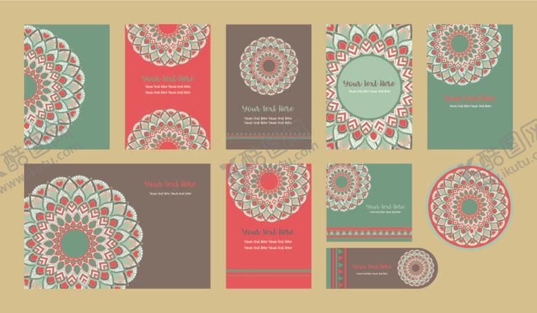 编号：30955309140534235390【酷图网】源文件下载-古典花纹卡片