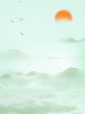 中国风背景山水墨画端午节复古古