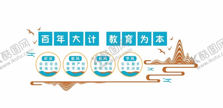 编号：54684110170552538128【酷图网】源文件下载-校园校风校训创意设计文化墙