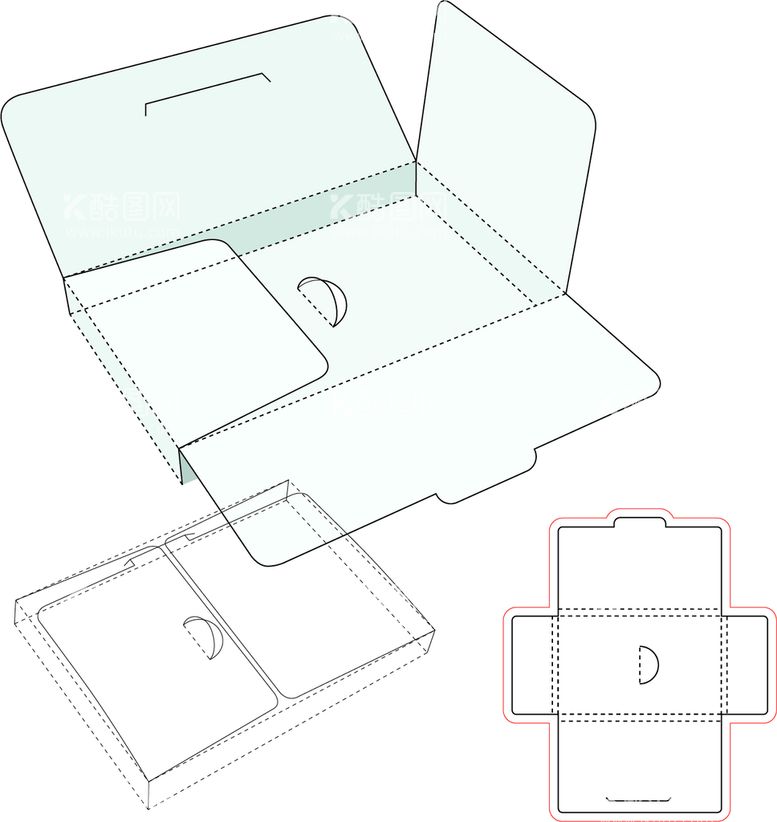 编号：34907211200352091305【酷图网】源文件下载-包装盒刀版图
