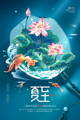 夏至节气X展架海报