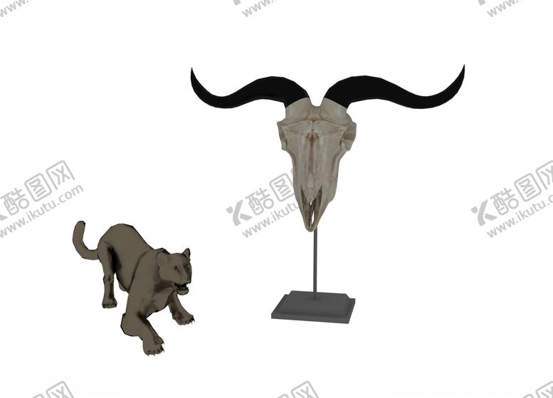 编号：34132510050427152127【酷图网】源文件下载-羊头虎豹3d模型
