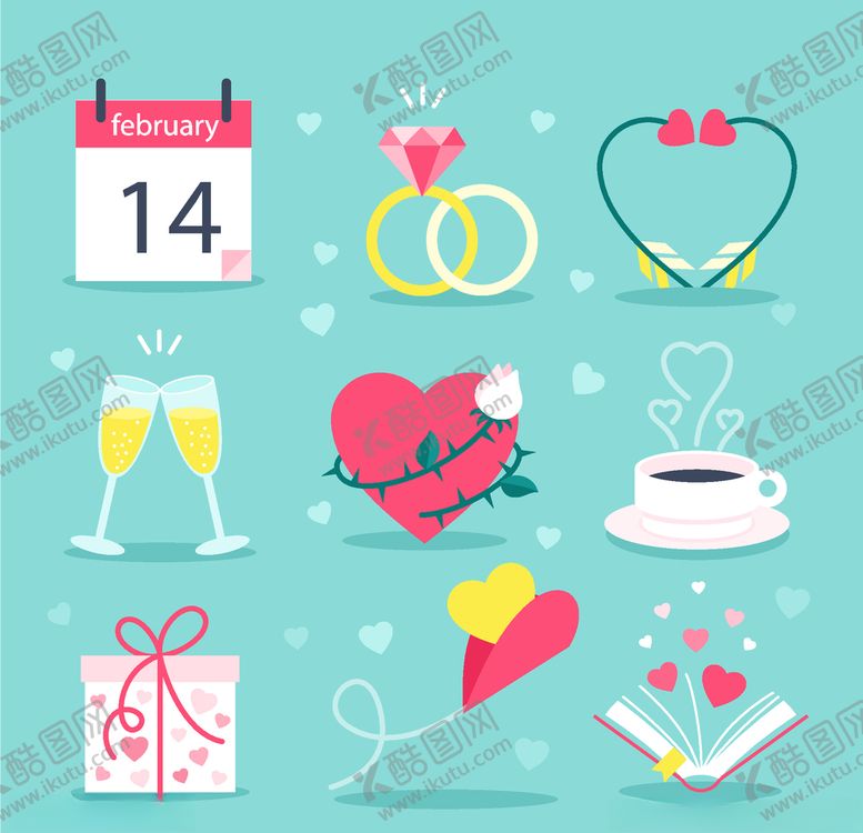 编号：88983209291141105974【酷图网】源文件下载-浪漫情人节元素