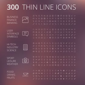 300个互联网常用图标矢量素材