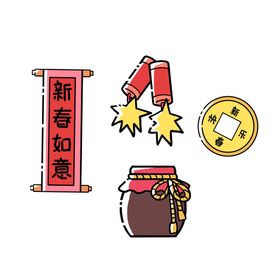 编号：65194209251024569452【酷图网】源文件下载-新年春节过年元旦图标贴纸图片