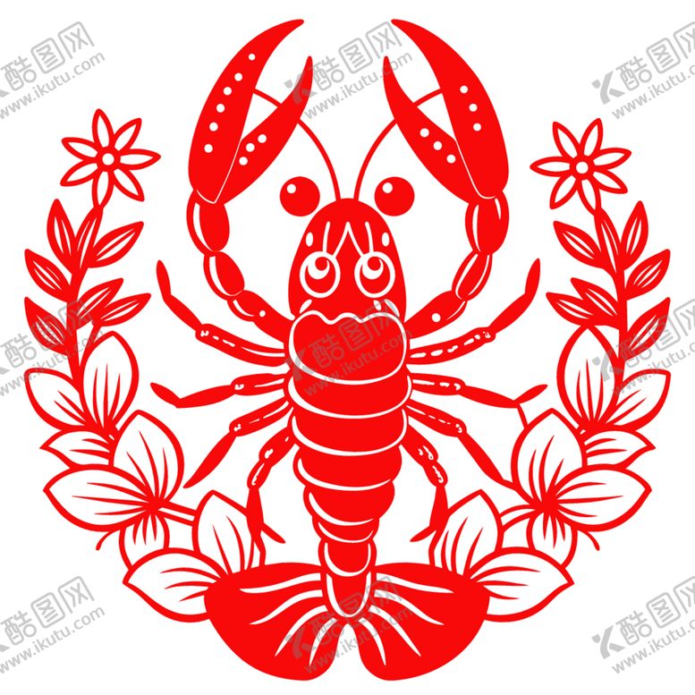 编号：83969801250409156488【酷图网】源文件下载-剪纸风格的龙虾