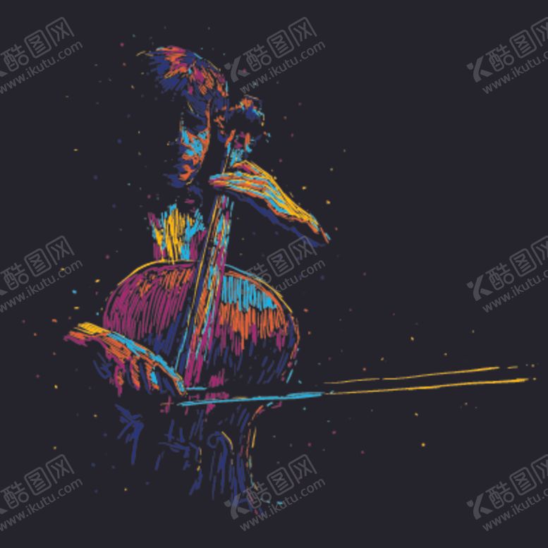 编号：74719509191051515999【酷图网】源文件下载-大提琴演奏简笔画