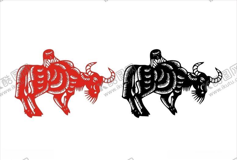 编号：81392609152143532394【酷图网】源文件下载-牛剪纸