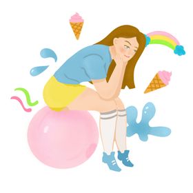坐在电竞椅子上的女孩子