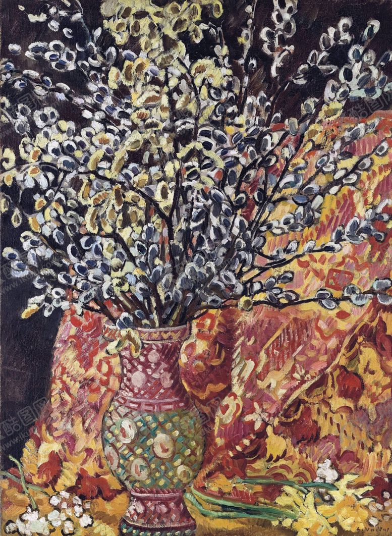 编号：36085606241904598697【酷图网】源文件下载-静物花朵植物油画
