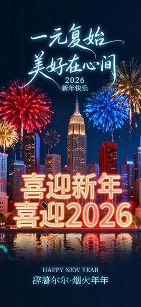 喜迎2026新年烟花夜景