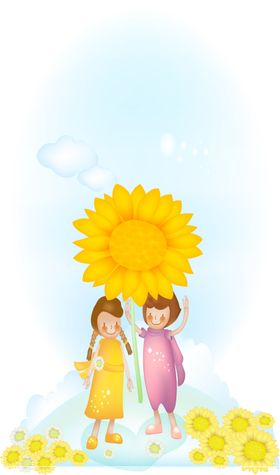 卡通画人物涂色素材幼儿