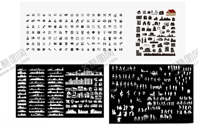 编号：23576707011951108017【酷图网】源文件下载-图标城市剪影人物剪影