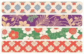 多彩花卉图案装饰胶带