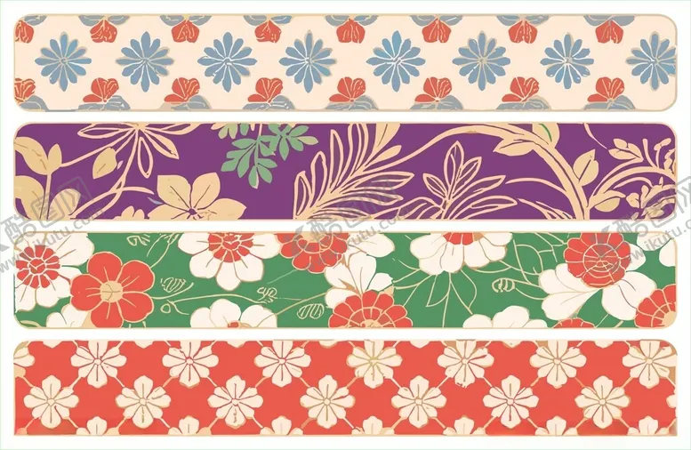 编号：34466004211125467213【酷图网】源文件下载-多彩花卉图案装饰胶带