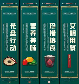文明用餐食堂展板分餐制