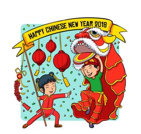 矢量彩绘帆布鞋 新年