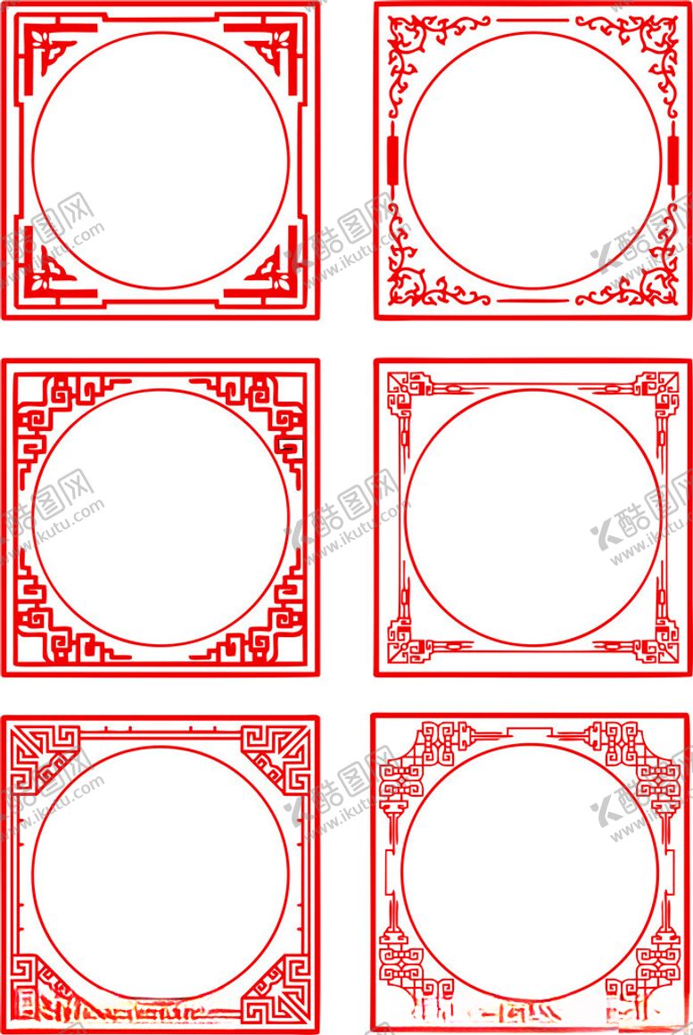 编号：14916501251757166055【酷图网】源文件下载-中式边框花纹纹饰元素素材