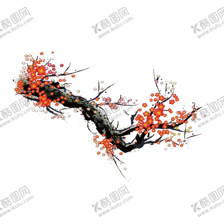 梅花素材腊背景腊图案中国风红